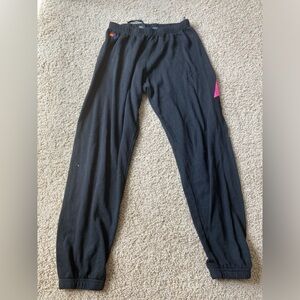 Black w/ Pink Lightning Bolt Aviator Nation Sweatpants